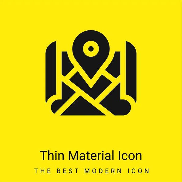 Dirección Mínima Icono Material Amarillo Brillante — Vector de stock