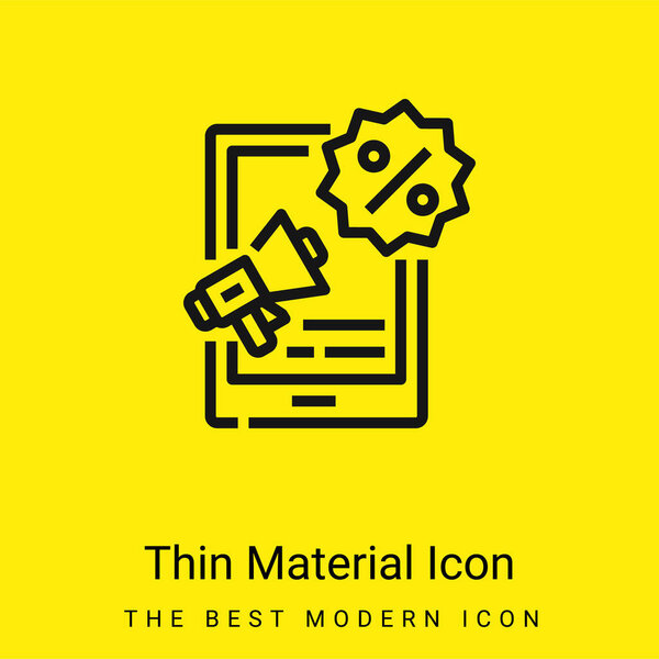 Реклама минимальная ярко-желтая икона материала