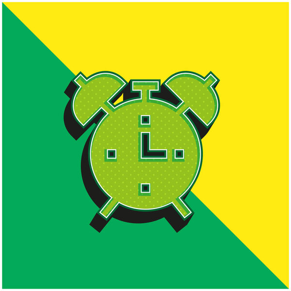 Зеленый и желтый современный трехмерный векторный логотип