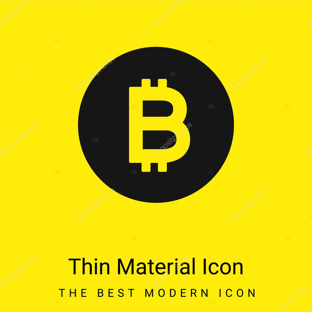 Bit Round Button minimal bright yellow material icon