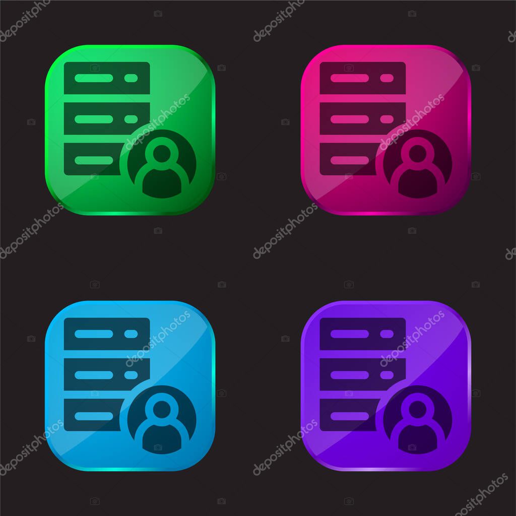 Account four color glass button icon