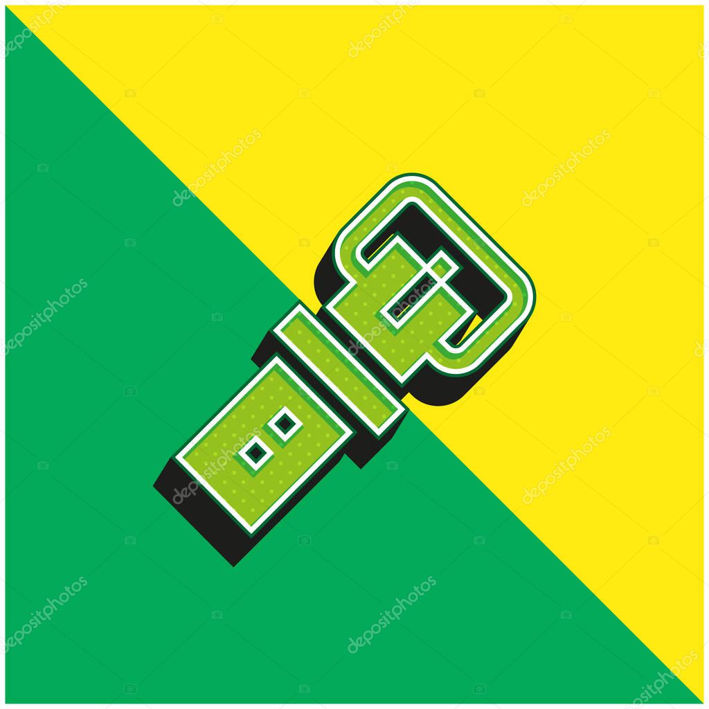 Belt Green and yellow modern 3d vector icon logo