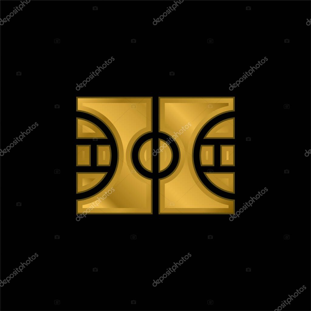 Basketball gold plated metalic icon or logo vector
