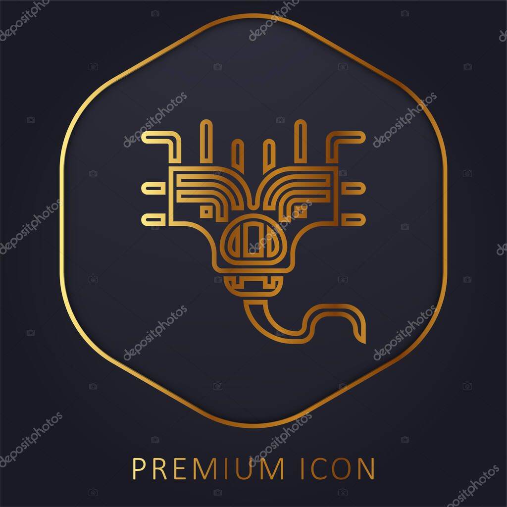Alien golden line premium logo or icon
