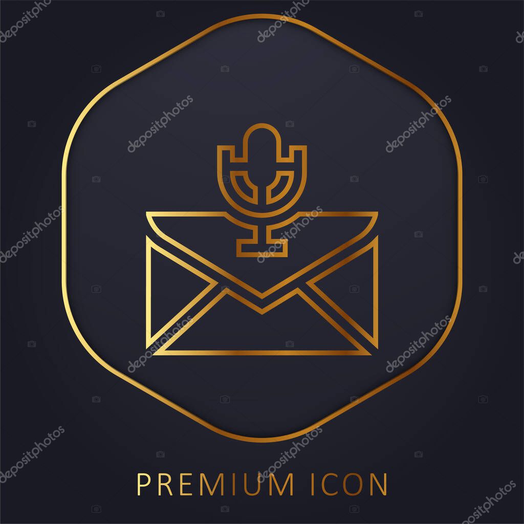 Audio golden line premium logo or icon