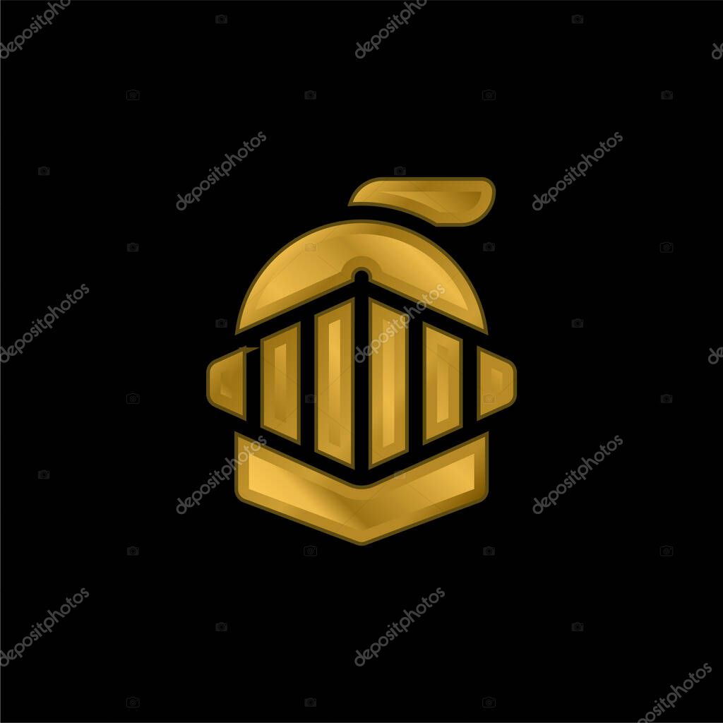 Armor gold plated metalic icon or logo vector