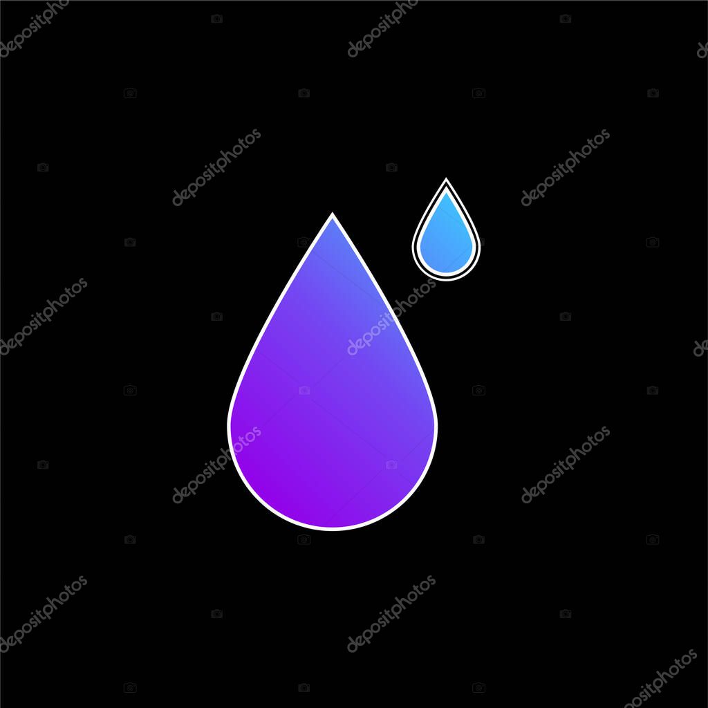 Big And Small Drops blue gradient vector icon