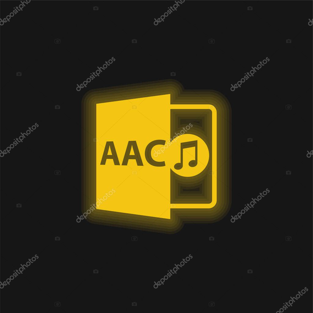 Acc File Format Symbol yellow glowing neon icon