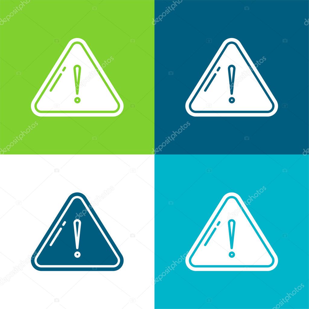 Alert Flat four color minimal icon set