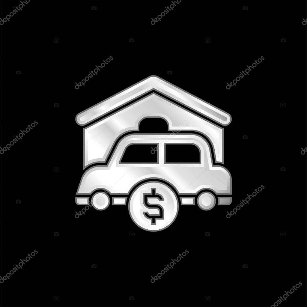 Assets silver plated metallic icon