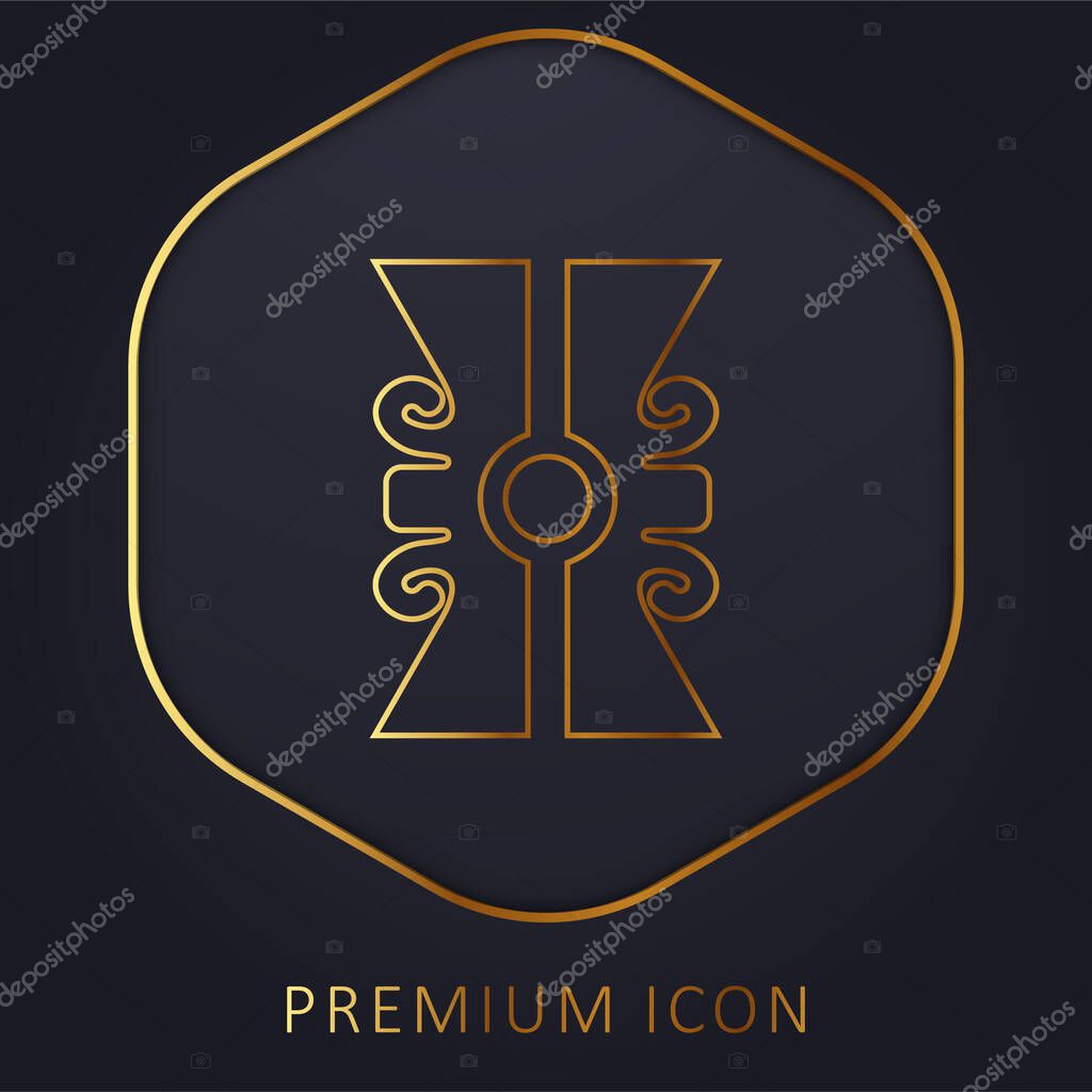 Artisanal Stone Of Mexico golden line premium logo or icon