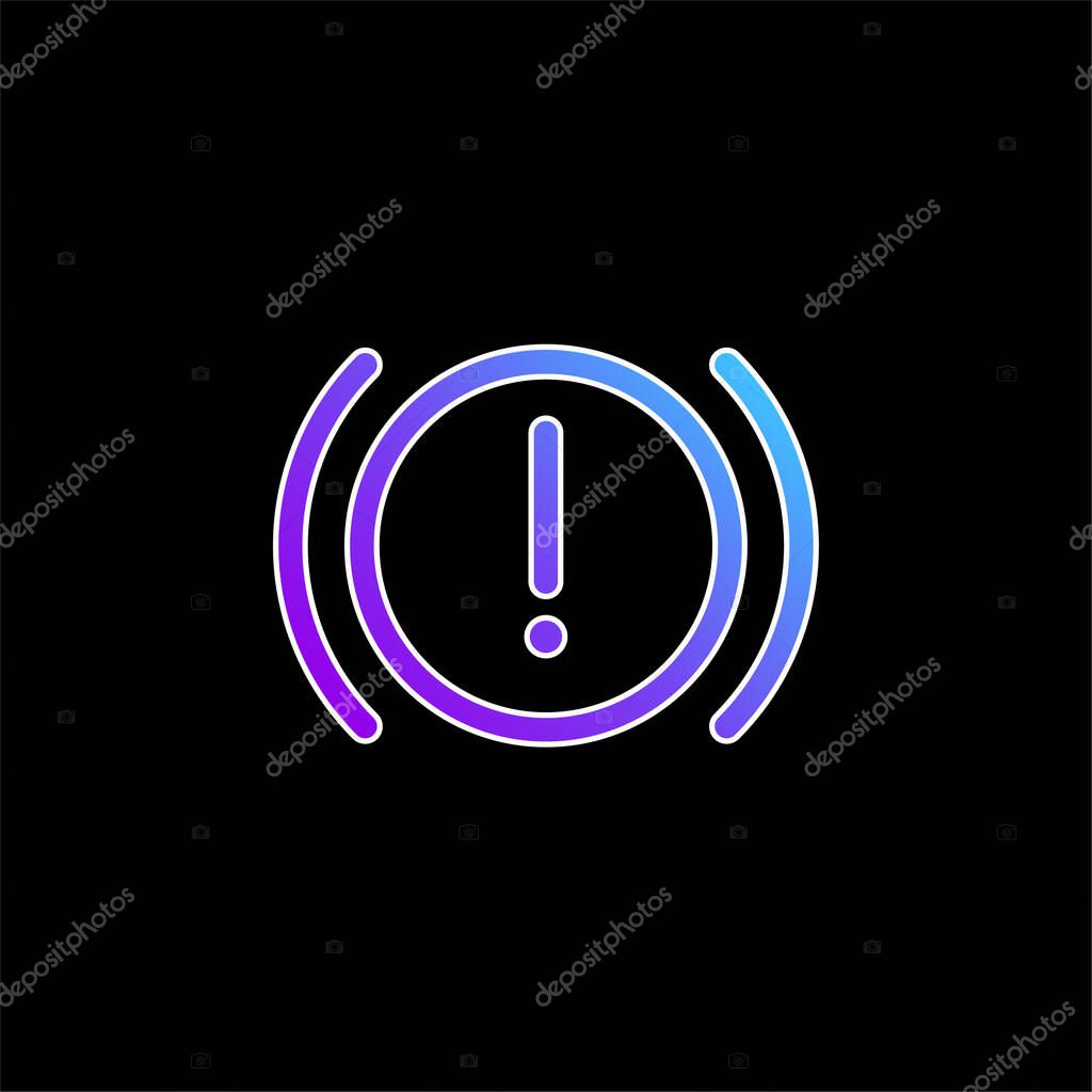 Brake System Warning blue gradient vector icon