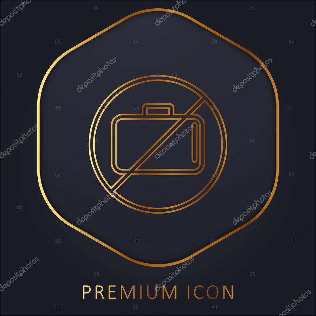 Baggage Ban Signal golden line premium logo or icon