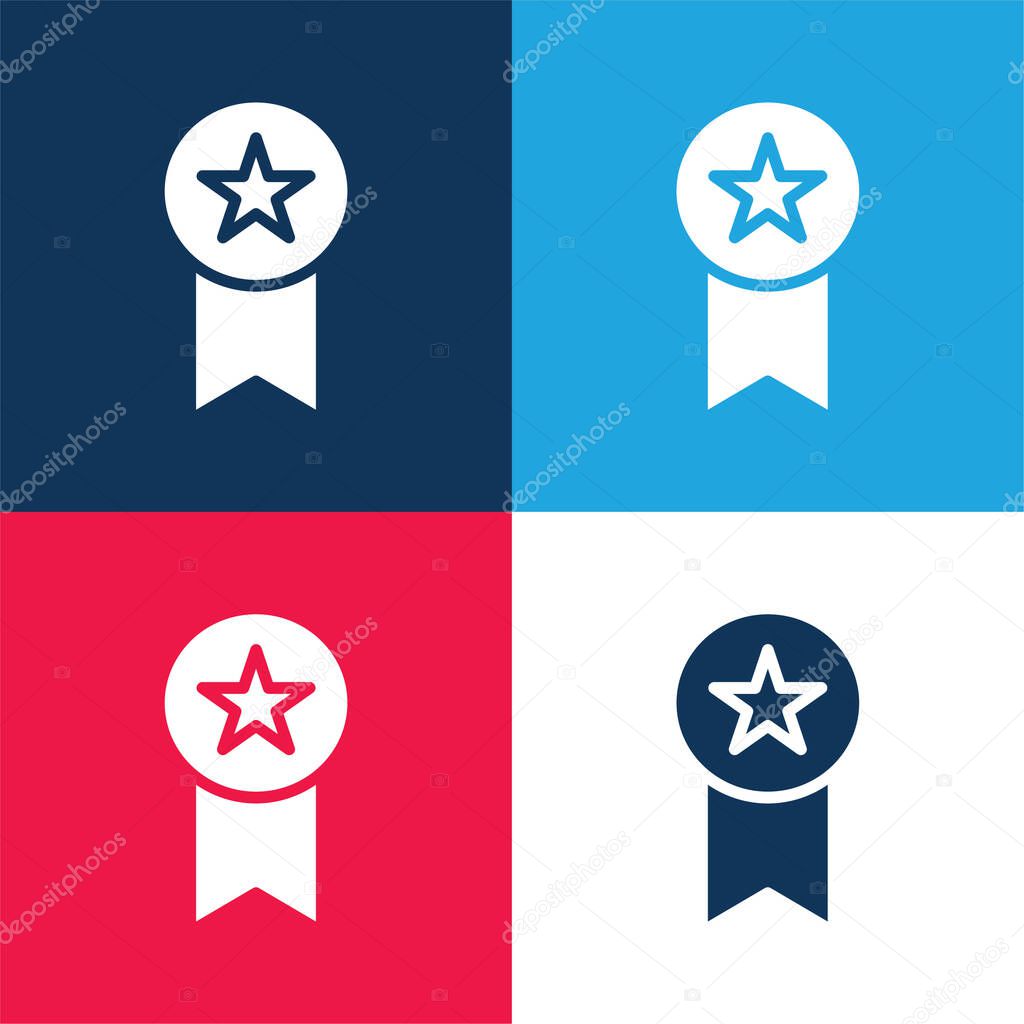 Badge blue and red four color minimal icon set