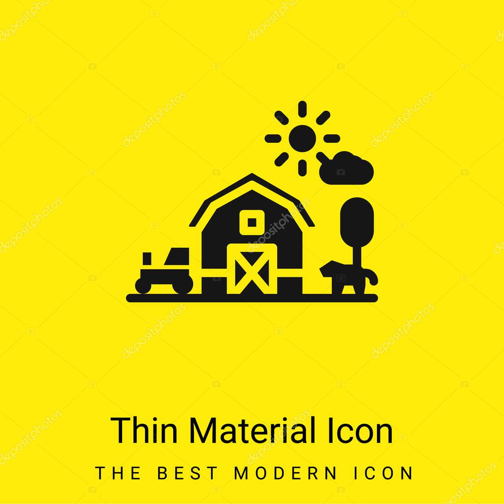 Barn minimal bright yellow material icon