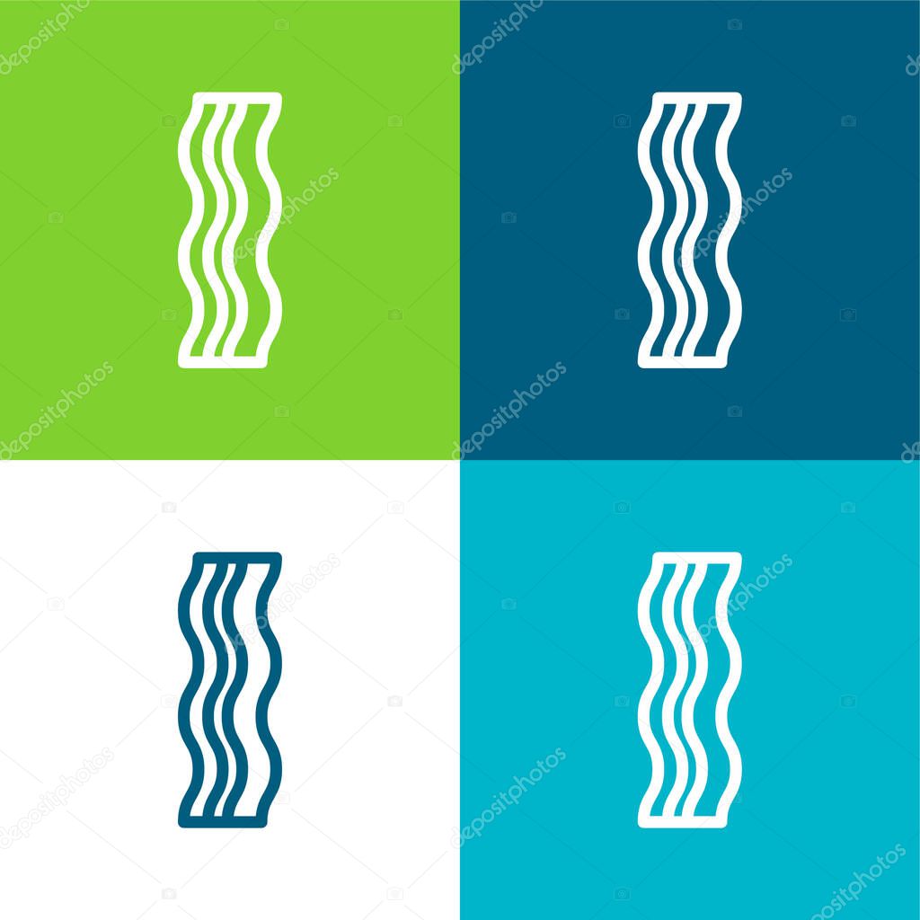 Bacon Strip Flat four color minimal icon set