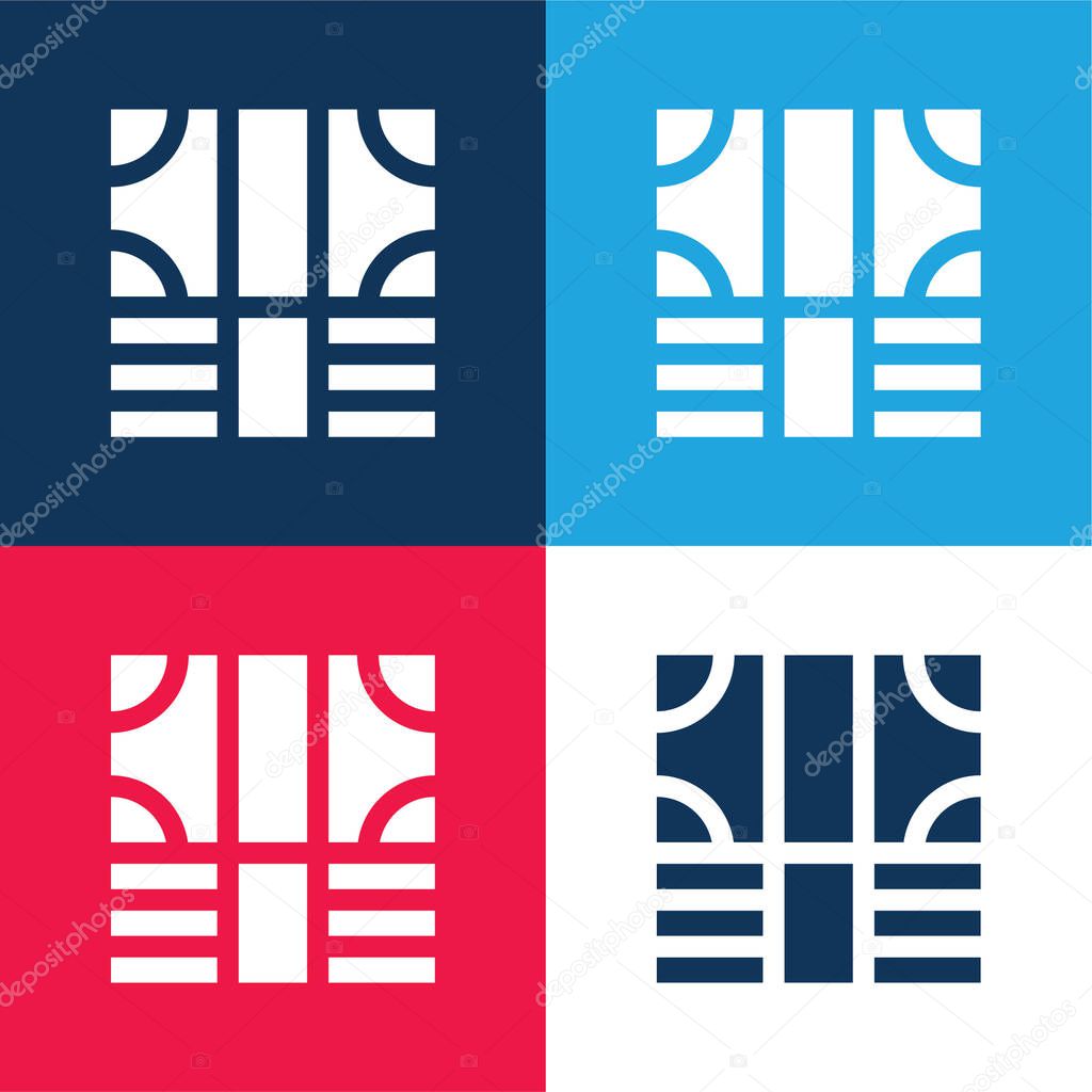 Bills blue and red four color minimal icon set