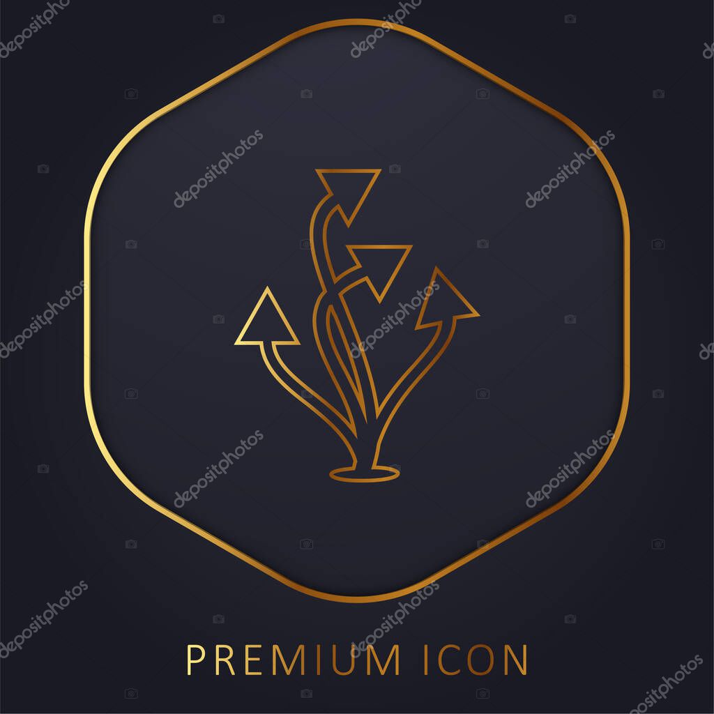 Ascending Arrows Group golden line premium logo or icon