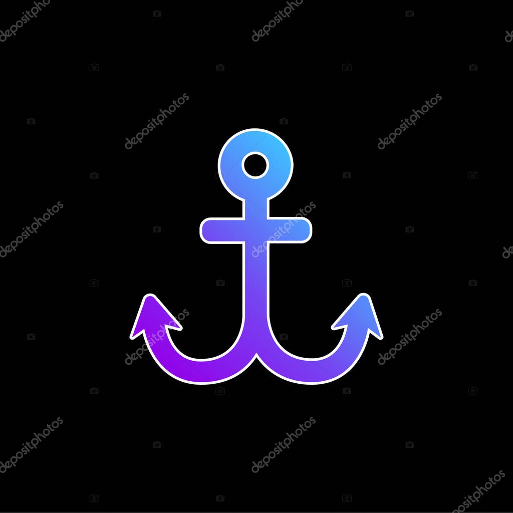 Boat Anchor blue gradient vector icon