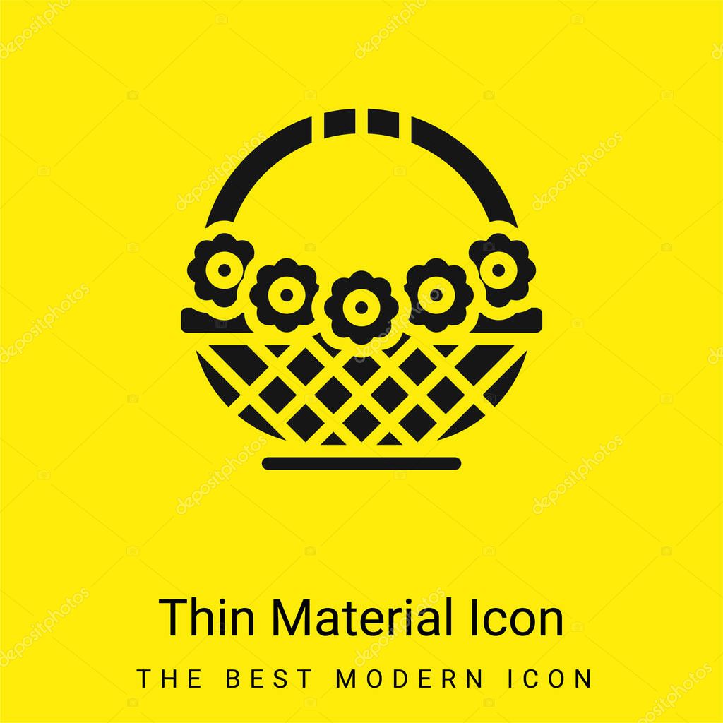 Basket minimal bright yellow material icon