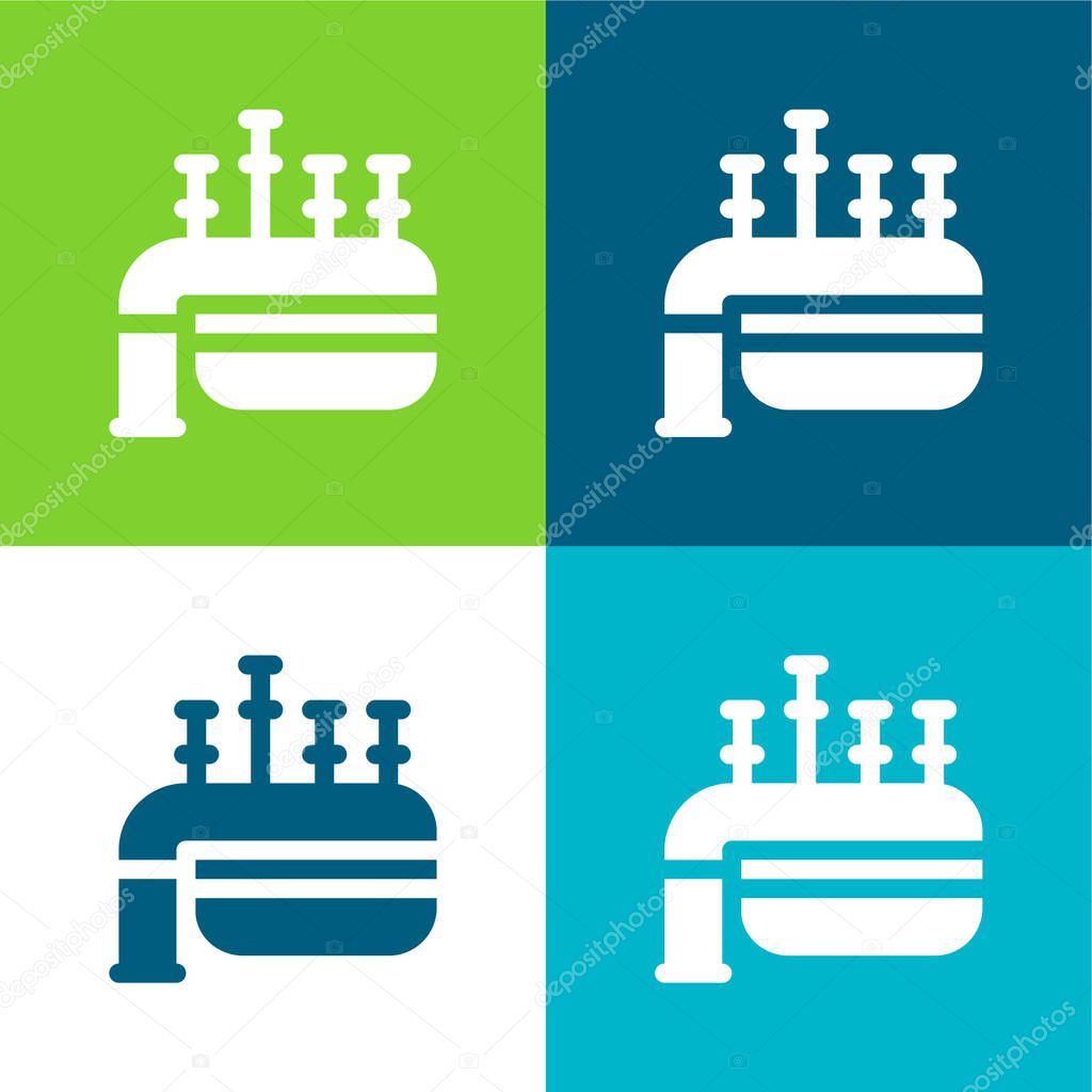 Bagpipe Flat four color minimal icon set