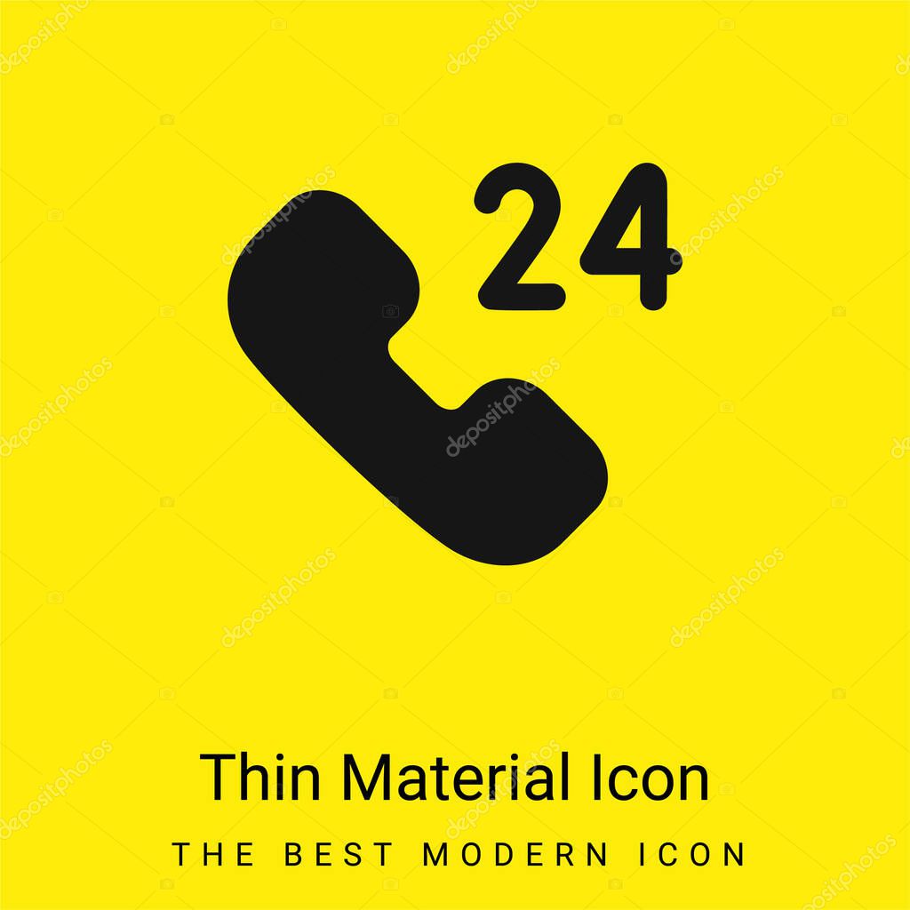 24 Hours Support minimal bright yellow material icon
