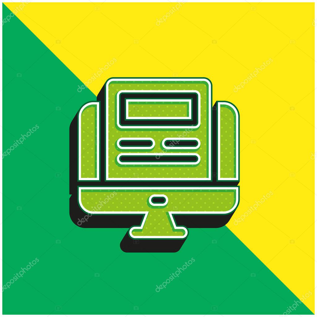 Article Green and yellow modern 3d vector icon logo