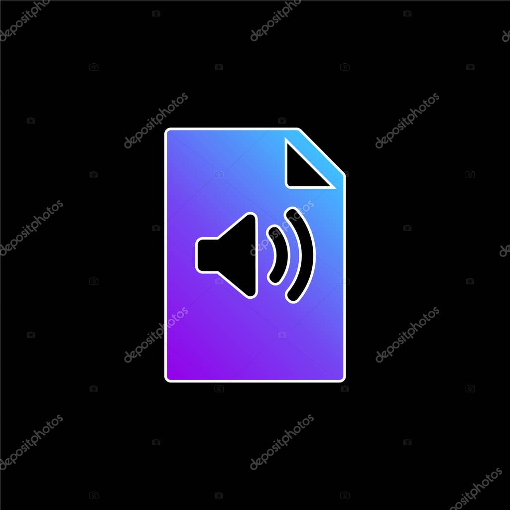 Audio File blue gradient vector icon