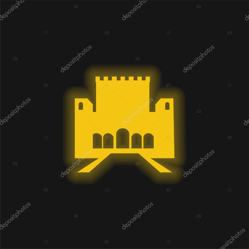 Alhambra yellow glowing neon icon