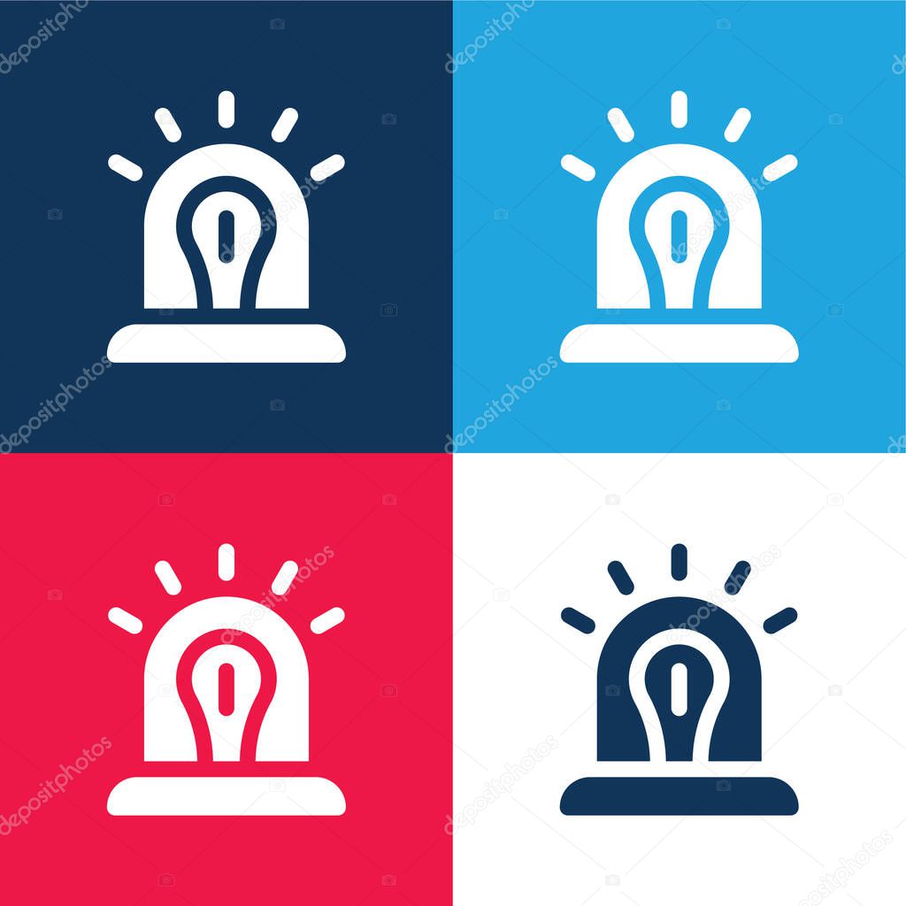 Alert blue and red four color minimal icon set