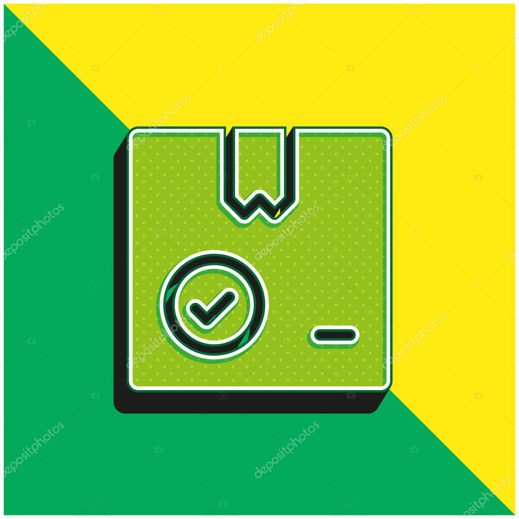 Box Green and yellow modern 3d vector icon logo