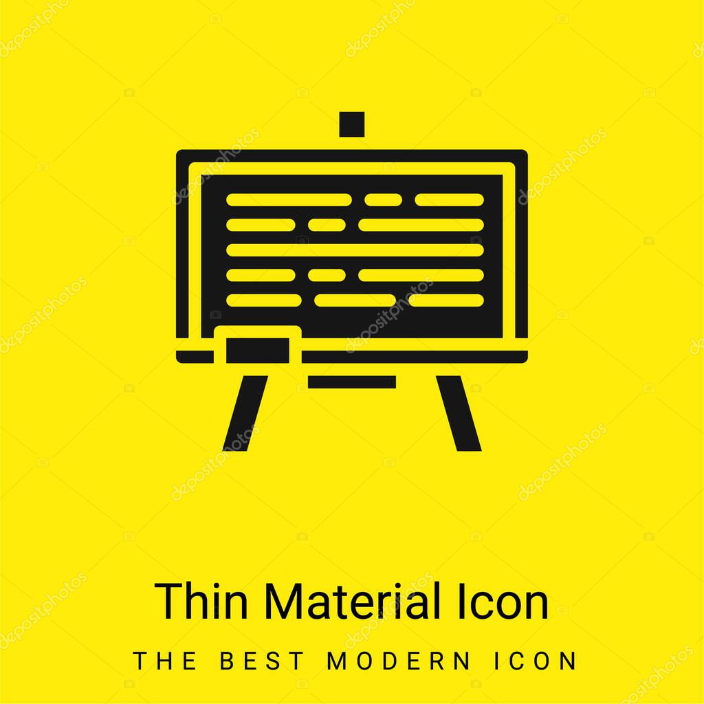 Blackboard minimal bright yellow material icon