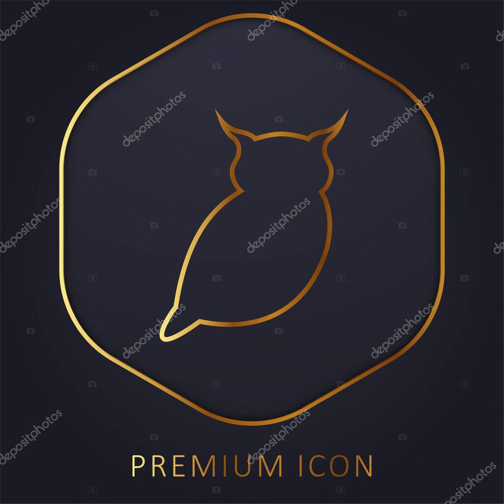 Big Owl golden line premium logo or icon