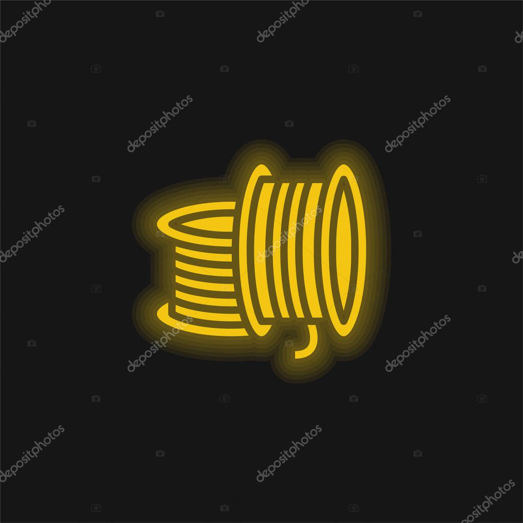 3d Printing Filament yellow glowing neon icon