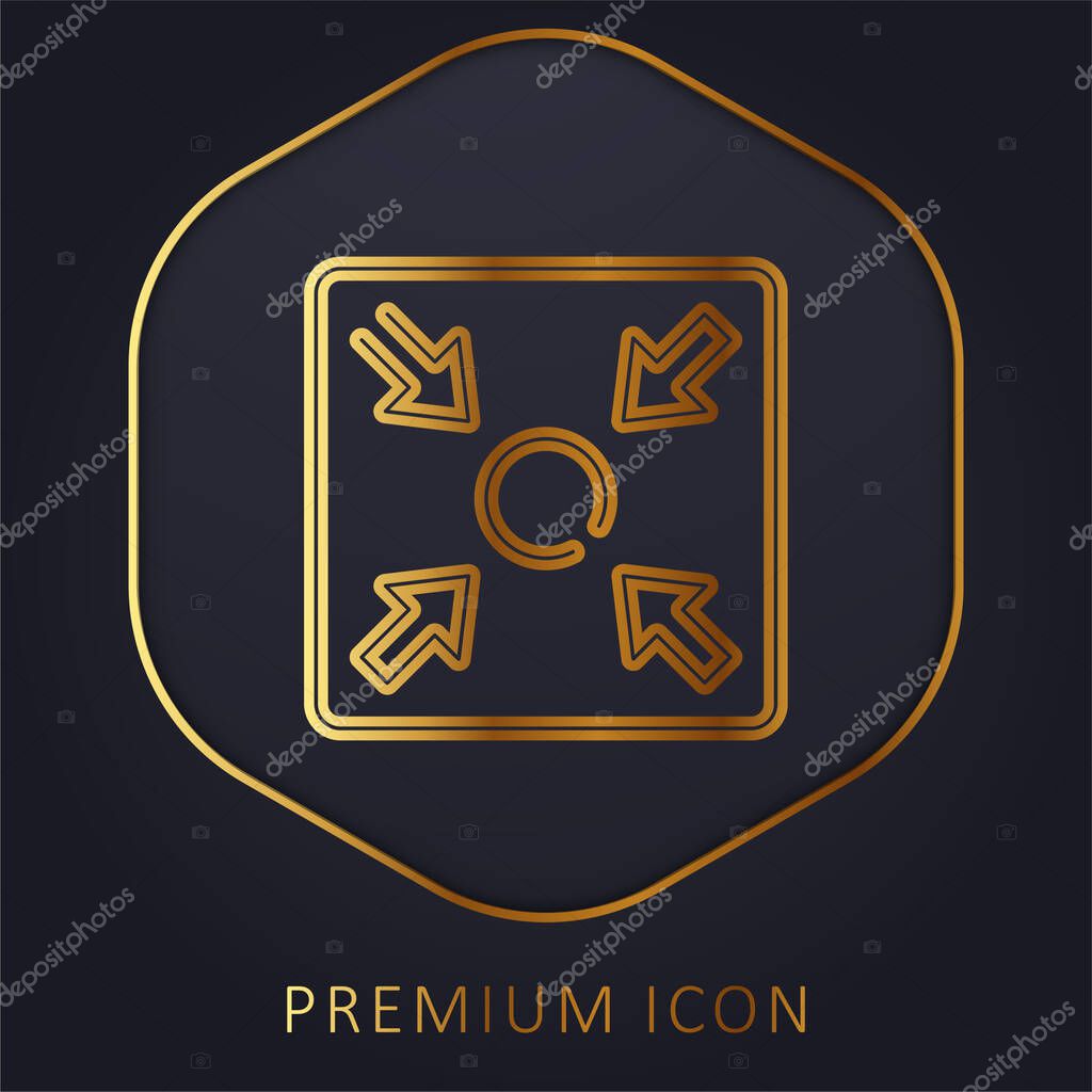 Assembly Point golden line premium logo or icon