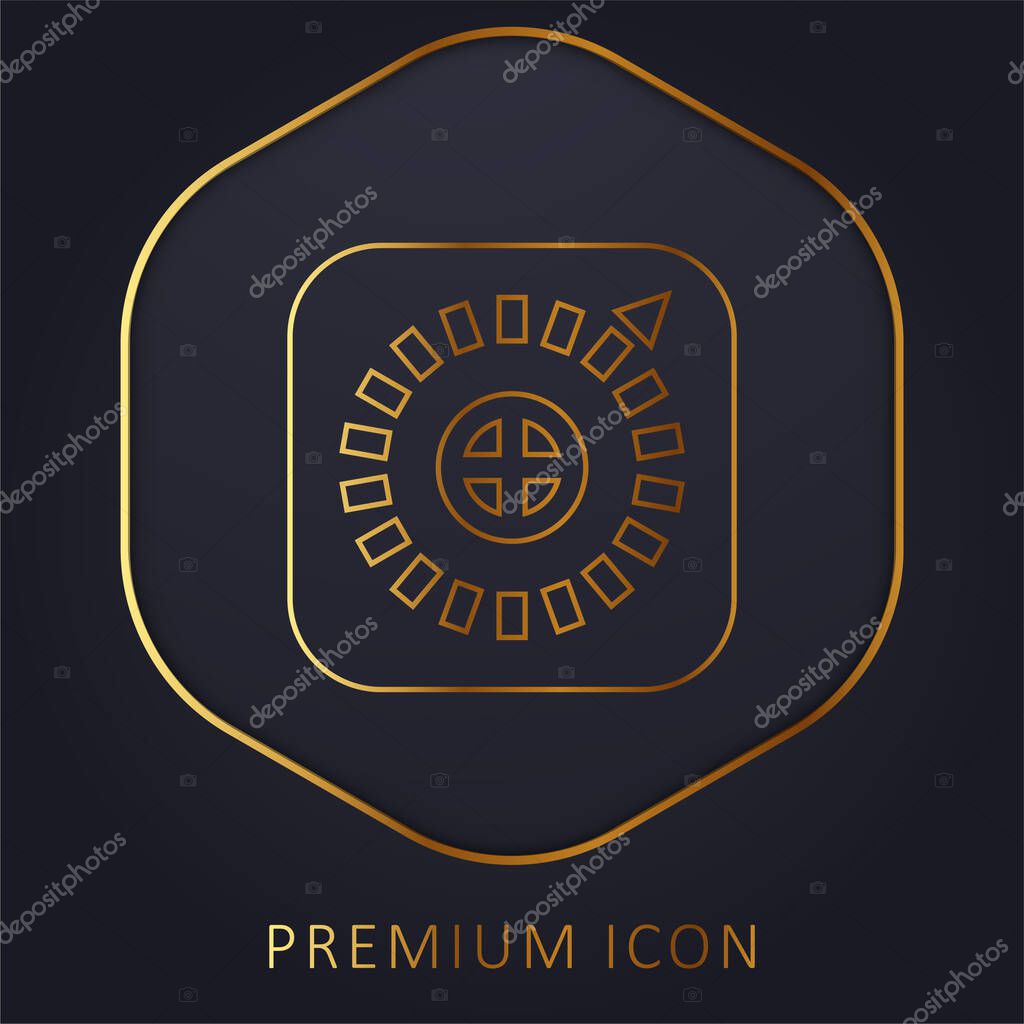 Apple golden line premium logo or icon