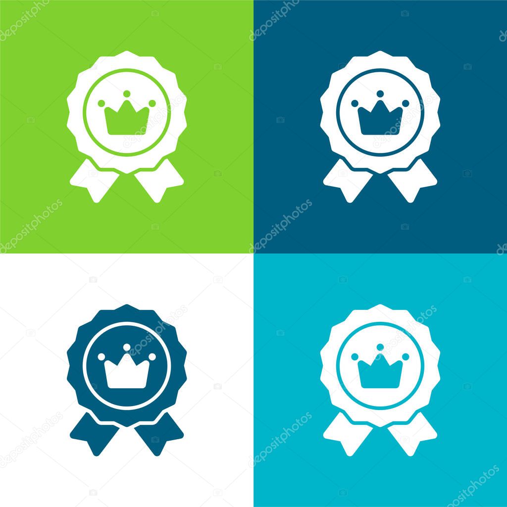 Brand Positioning Flat four color minimal icon set