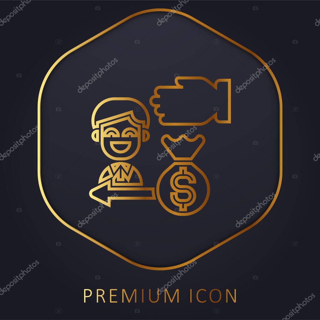 Borrow golden line premium logo or icon