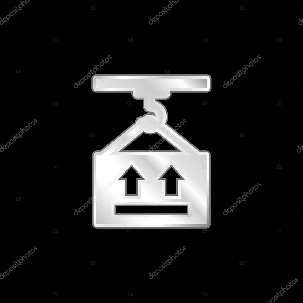 Box silver plated metallic icon