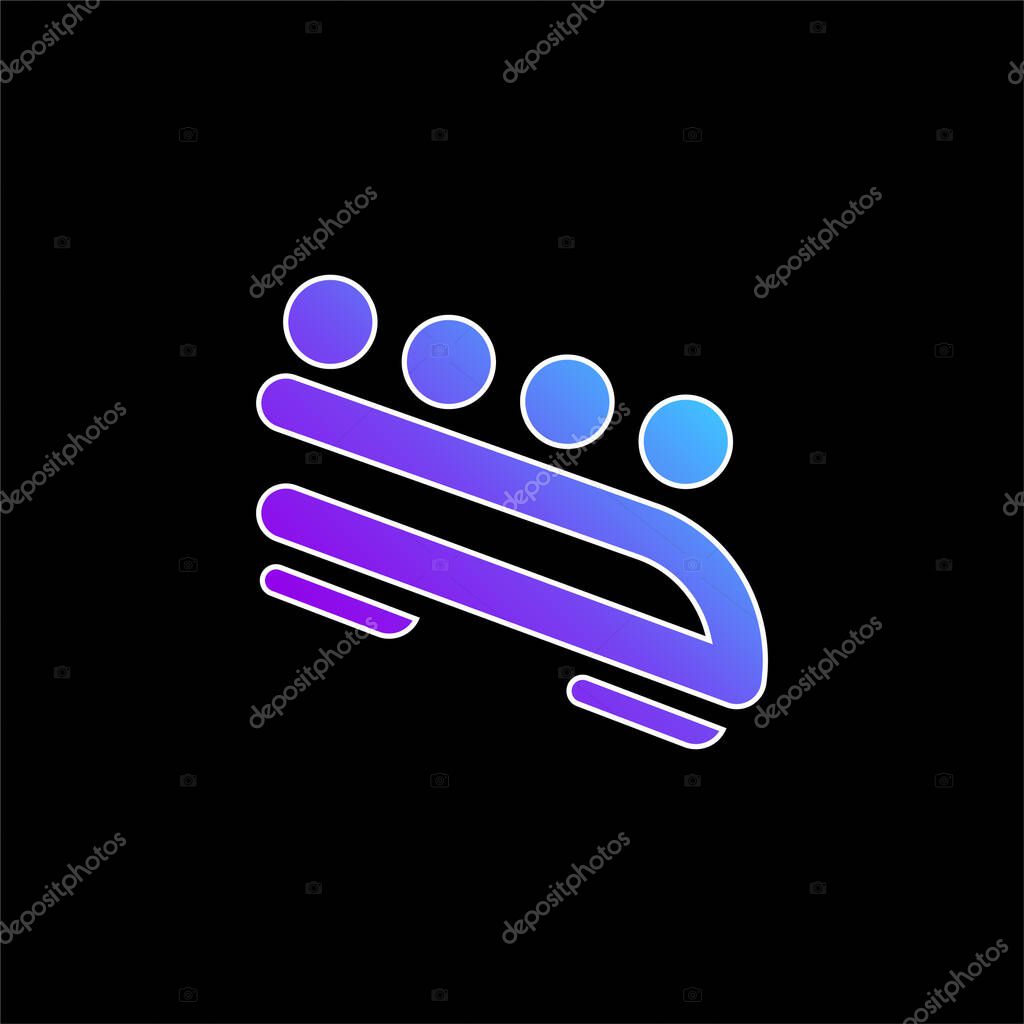 Bobsled blue gradient vector icon