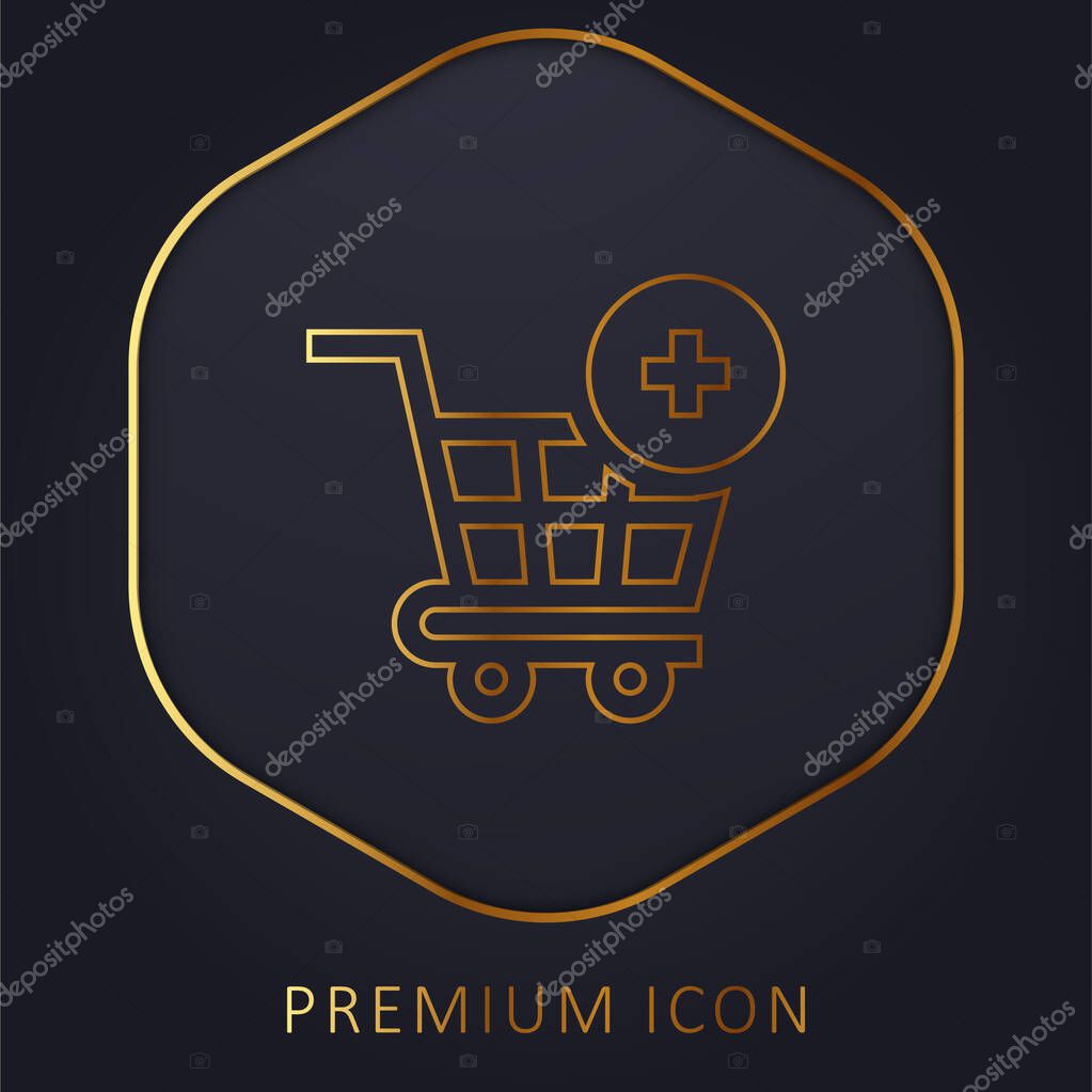 Add To Cart golden line premium logo or icon