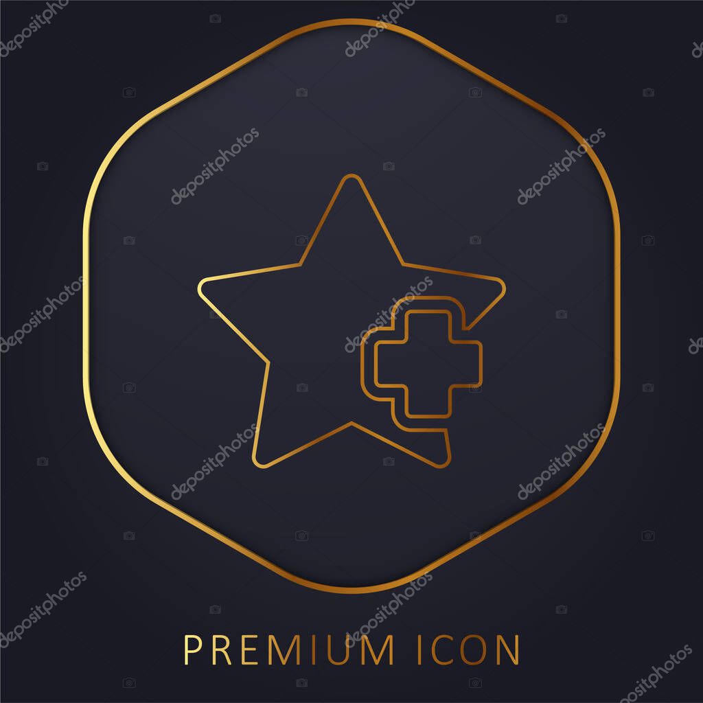 Add Star golden line premium logo or icon