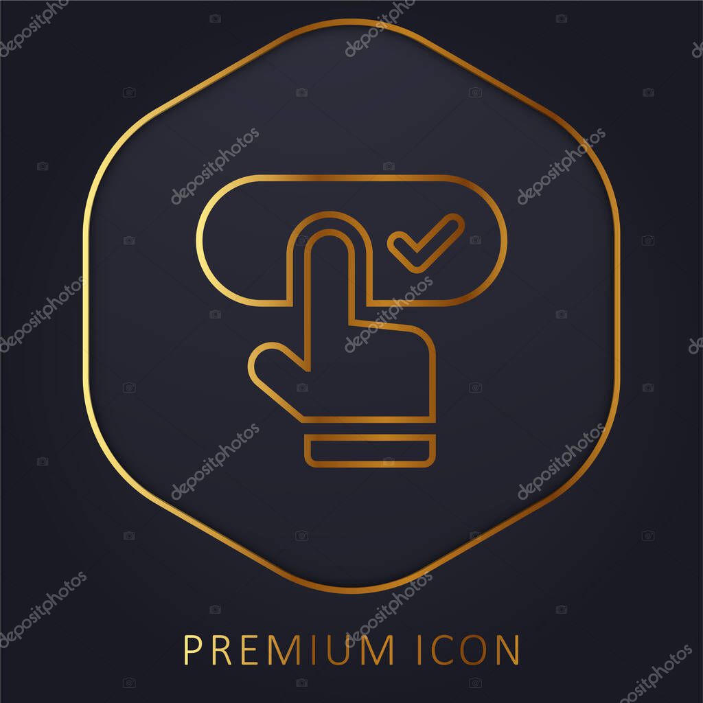 Booking golden line premium logo or icon