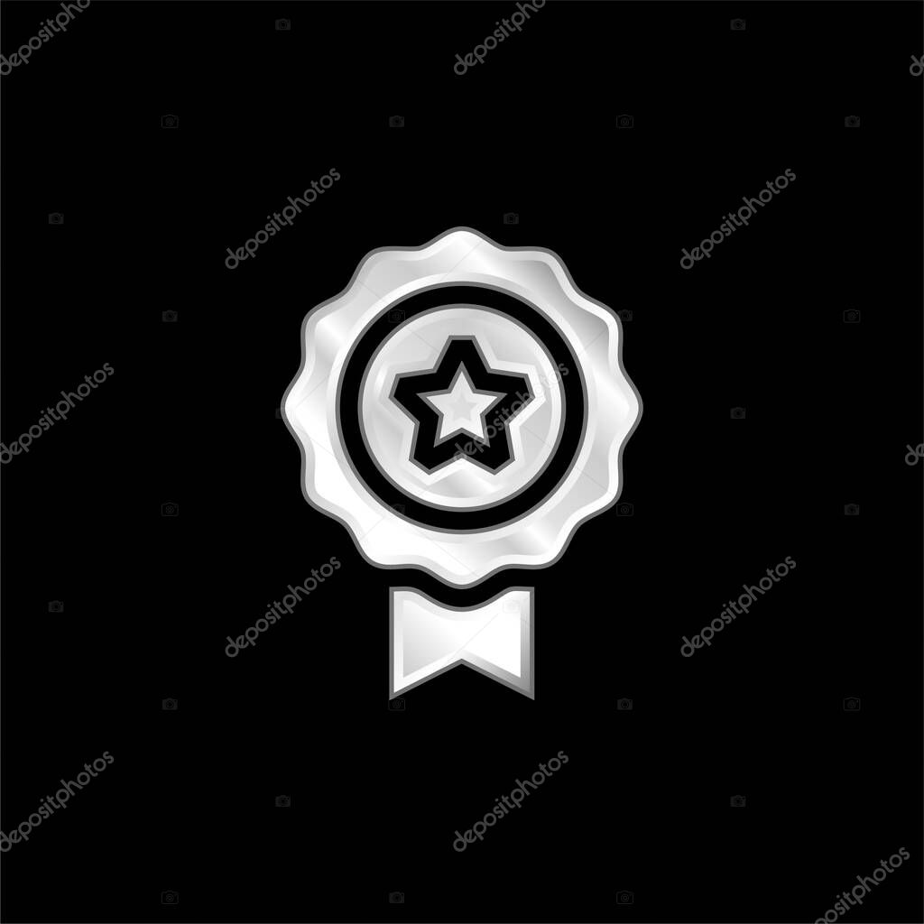 Award silver plated metallic icon
