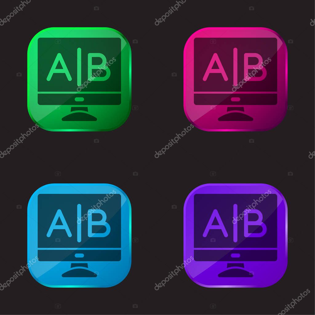 Ab Testing four color glass button icon