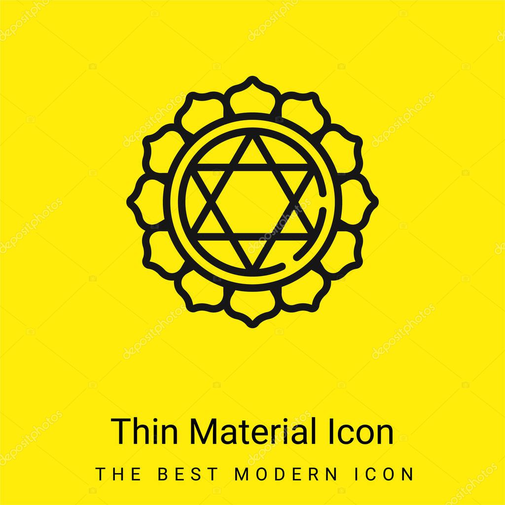 Anahata minimal bright yellow material icon