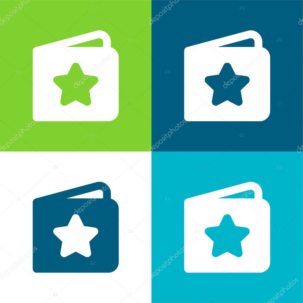 Book Flat four color minimal icon set