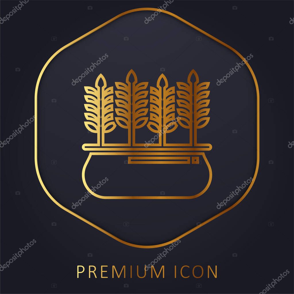 Barley golden line premium logo or icon