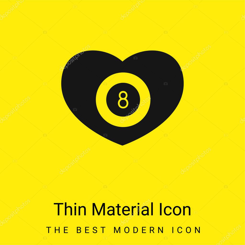 Billiards Heart With Eight Ball Inside minimal bright yellow material icon