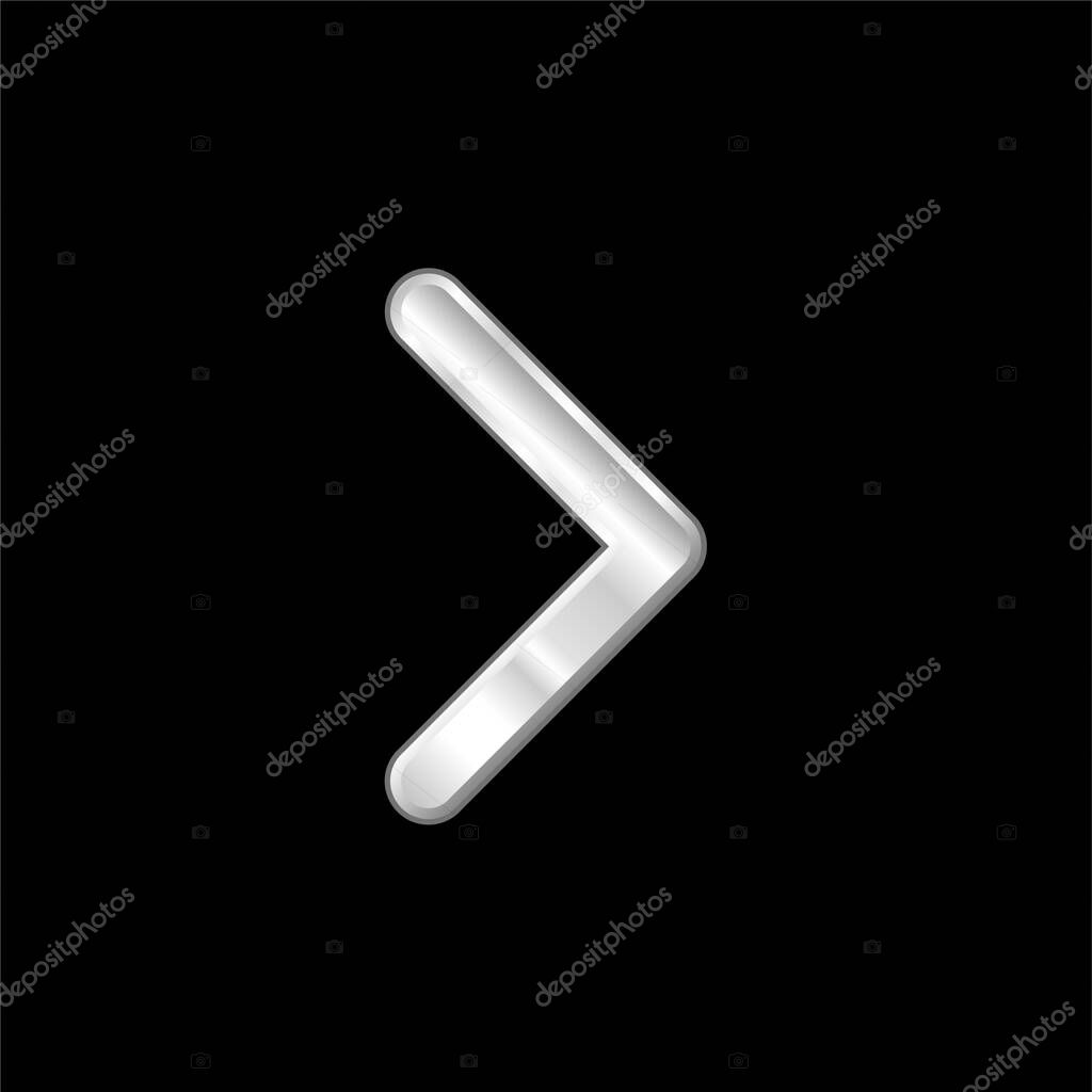 Arrow Point To Right silver plated metallic icon